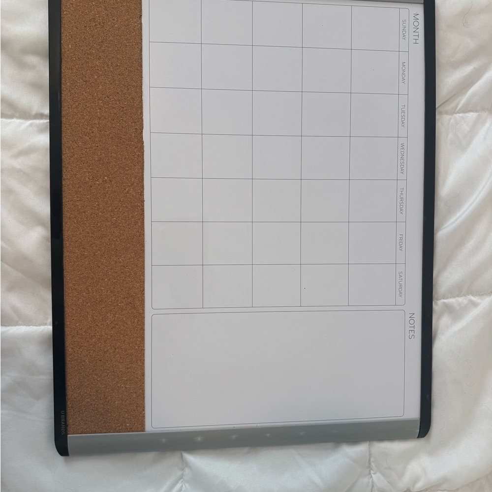 Magnetic Dry Erase and Cork Board Combo - Black and White